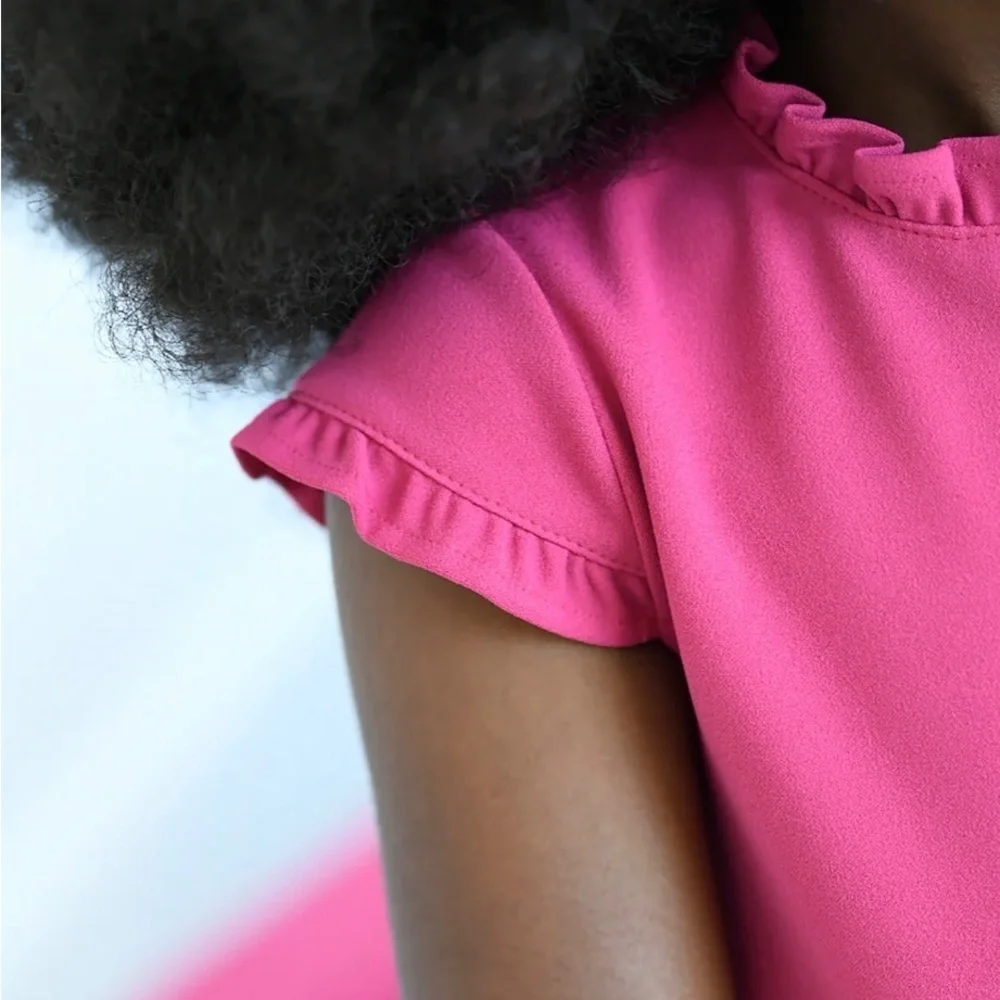 NWT Florence Eiseman Magenta Pink Techno Ruffles Dress 7 - Picture 2 of 6